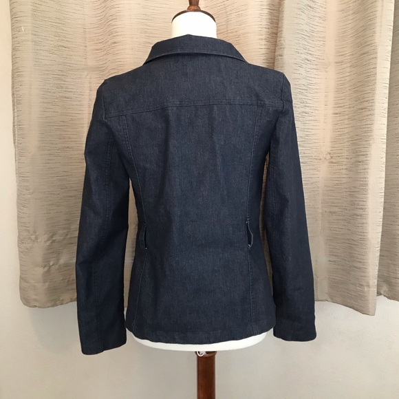 Bass Dark Blue Fitted Denim Jacket Size Small - Picture 3 of 4